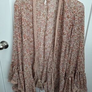 Free People Floral Kimono Cardigan